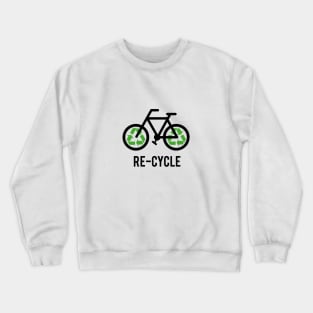 Recycle, bicycle with recycling sign, t-shirt, cyclist shirt Crewneck Sweatshirt